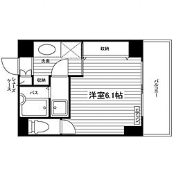 ツークライゼ南黒川 ワンルームの間取図画像