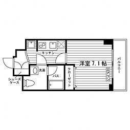 フォンティーヌ赤塚 1Kの間取図画像