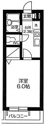 プリム・メゾン 1Kの間取図画像