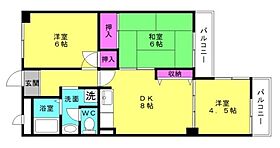 ココシャルムI 405 ｜ 兵庫県加古川市加古川町美乃利7-1（賃貸マンション3DK・4階・57.00㎡） その2