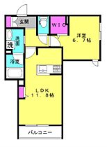 シャーメゾン ジークラウン 206 ｜ 兵庫県加古川市平岡町新在家3丁目282-1（賃貸アパート1LDK・2階・45.70㎡） その2