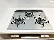 三口ガスコンロでお料理が一気にはかどりそう。