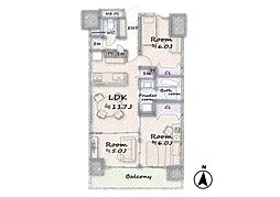 ライオンズシティ草加 3LDKの間取図画像