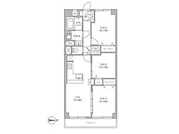 綾瀬グランドハイツ 3LDKの間取図画像