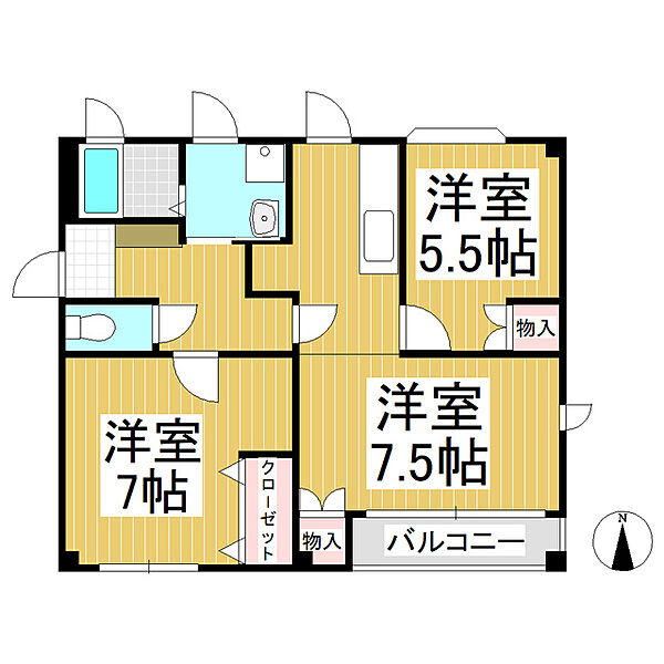長野県東御市本海野(賃貸アパート2LDK・1階・58.32㎡)の写真 その2
