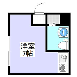 ルーミング白樺 ワンルームの間取図画像