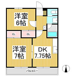フォレストパレス 2DKの間取図画像