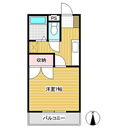 ハイツなかざわA 1Kの間取図画像