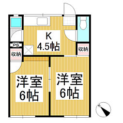 フォーブル柳屋 2Kの間取図画像