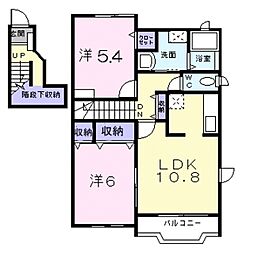 チェリータウンA 2LDKの間取図画像