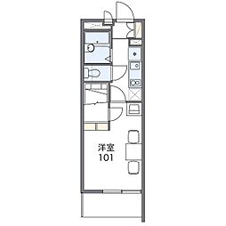 レオパレスエスペランサ 1Kの間取図画像