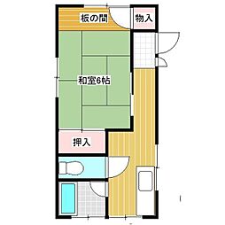 コーポラス藤 1Kの間取図画像