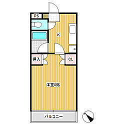 m・グリーンパーク 1Kの間取図画像