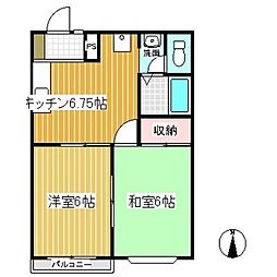 エイペックYTB 2DKの間取図画像