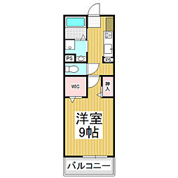 コンフォーティア踏入A 1Kの間取図画像