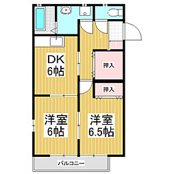 ハイランドハイツ 2DKの間取図画像