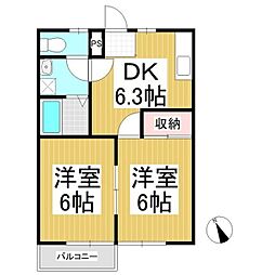 サンファーストLapi 2DKの間取図画像