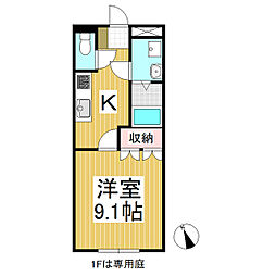 アドバンス・エム 1Kの間取図画像