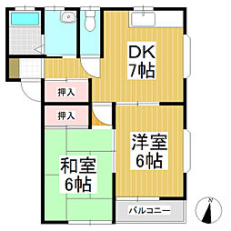 ハイツエクセレント 2DKの間取図画像