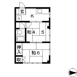 トワヴェール 2Kの間取図画像
