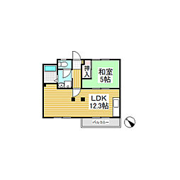タウニィ寿里 1LDKの間取図画像