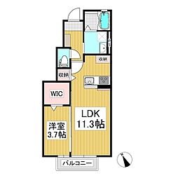 ブリーゼB棟 1LDKの間取図画像