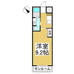 ルミエール 1Kの間取図画像