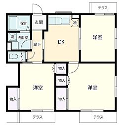 電産ハイツ 3DKの間取図画像