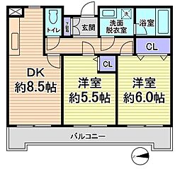 ステックスストゥリームエクセレント 2DKの間取図画像