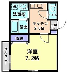 ラフィネ・N 1Kの間取図画像