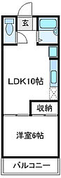 ストゥリーム21 1LDKの間取図画像