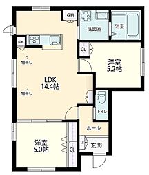 ガッティ・フェリーチ深大寺 2LDKの間取図画像