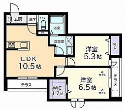 サクラリオ府中の森 2LDKの間取図画像