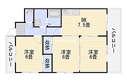 ハウスタカキ 3LDKの間取図画像