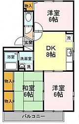 セジュール藤井 3DKの間取図画像