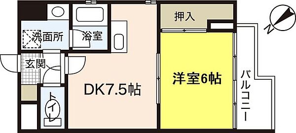 井上薬品ビル ｜広島県広島市中区富士見町(賃貸マンション1DK・6階・34.00㎡)の写真 その2