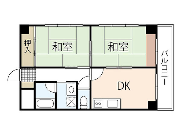 ウエストコーポ ｜広島県広島市西区庚午中2丁目(賃貸マンション2DK・4階・48.00㎡)の写真 その2