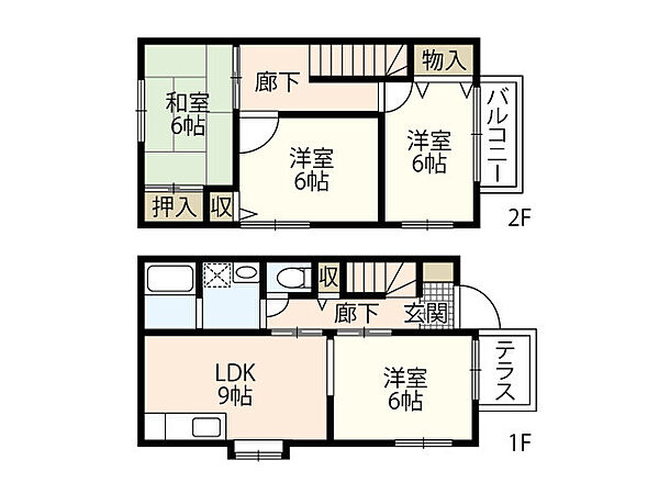 広島県広島市西区高須台3丁目(賃貸テラスハウス4LDK・1階・82.27㎡)の写真 その2