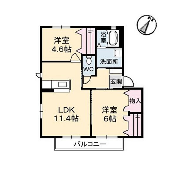 ディアスメグミ ｜広島県広島市安佐南区伴東7丁目(賃貸アパート2LDK・2階・54.07㎡)の写真 その2