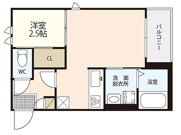 Regalest Silk(シルク) ｜広島県広島市中区舟入南2丁目(賃貸アパート1LDK・1階・28.05㎡)の写真 その2