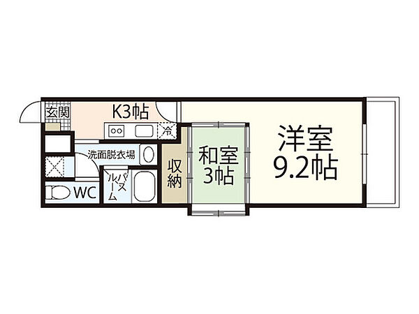 クレベール相原 ｜広島県広島市佐伯区五日市6丁目(賃貸マンション2K・2階・33.95㎡)の写真 その2