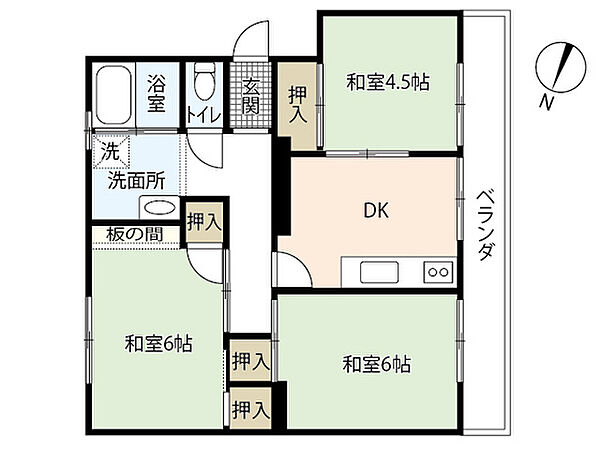 島津マンション ｜広島県広島市佐伯区五日市駅前1丁目(賃貸マンション3DK・3階・53.07㎡)の写真 その2