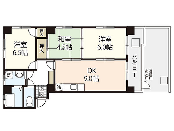 住吉144(旧木原ビル) ｜広島県広島市中区住吉町(賃貸マンション3DK・5階・51.48㎡)の写真 その2