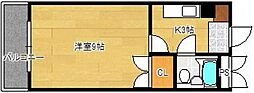西本ビル 1Kの間取図画像