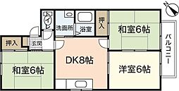 ニューセジュール沖村 3DKの間取図画像