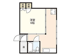 炭本ビル 1Kの間取図画像