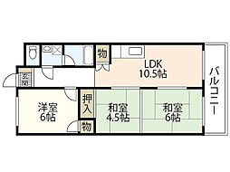 光ビル 2階3LDKの間取り