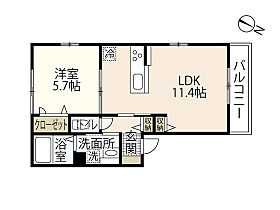 オランジェ新井口  ｜ 広島県広島市西区草津新町2丁目（賃貸アパート1LDK・1階・38.97㎡） その2