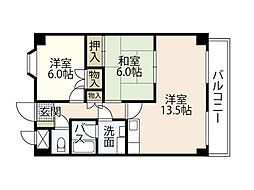 グレース古江 3階2LDKの間取り