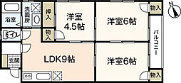 横山ビル 3DKの間取図画像